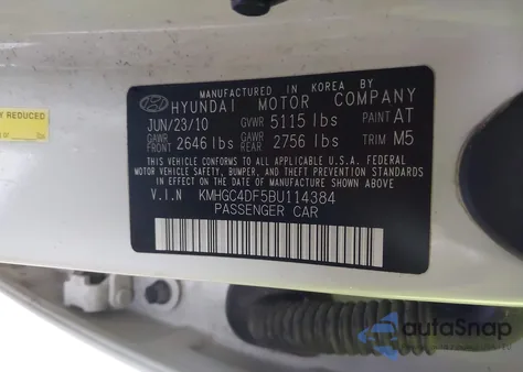 2011 Hyundai Genesis 4.6 z USA, uszkodzony, nr VIN KMHGC4DF5BU114384